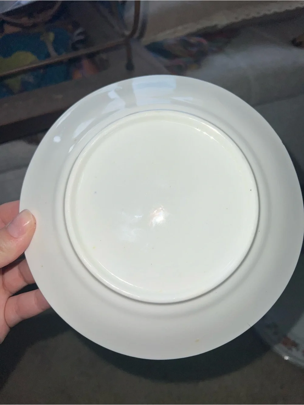 Lilac Floral Porcelain Soup Plate - Elegant Home Dining **Small Crack**